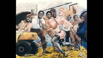 Slaves in bondage bdsm cartoon art
